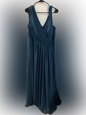 Azazie Deep Teal Maxi Skirt - V-Neck Gathered Waist